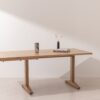 Light solid oak Dining Table 02, extended with one leaf
