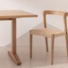 Light solid oak Dining Table 02, with a dining chair