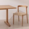 Natural solid oak Dining Table 02, with a dining chair